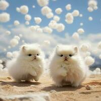 Adorable fluffballs hopping around photo