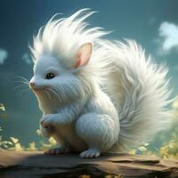 Agile and quick-witted creature with a fluffy tail photo