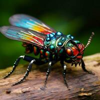 Agile insect with vibrant wings photo