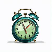 Alarm clock 2d vector illustration cartoon in white backgr photo