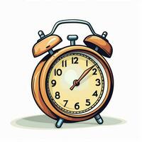 Alarm clock 2d vector illustration cartoon in white backgr photo