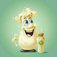 Alfredo sauce 2d vector illustration cartoon high quality photo