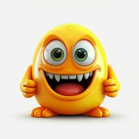 Alien Monster emoji on white background high quality 4k hd photo