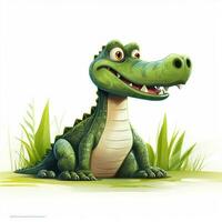 Alligator 2d cartoon vector illustration on white backgrou photo