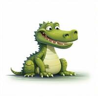 Alligator 2d cartoon vector illustration on white backgrou photo