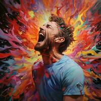 An explosion of vibrant emotions captured on canvas photo