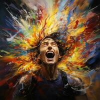 An explosion of vibrant emotions captured on canvas photo