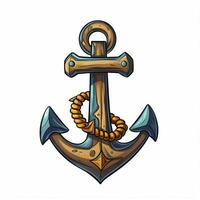 Anchor 2d cartoon vector illustration on white background photo