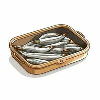 Anchovies 2d vector illustration cartoon in white backgrou photo