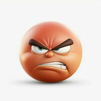 Angry Face emoji on white background high quality 4k hdr photo