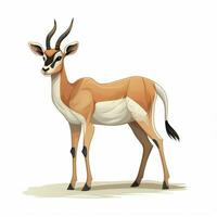 Antelope 2d cartoon vector illustration on white backgroun photo