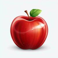 Apple 2d cartoon illustraton on white background high qual photo