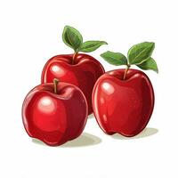 Apples 2d vector illustration cartoon in white background photo