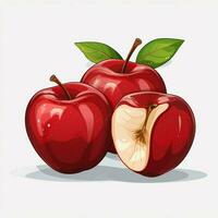 Apples 2d vector illustration cartoon in white background photo