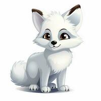Arctic fox 2d cartoon vector illustration on white backgro photo