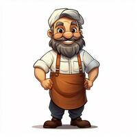 Apron 2d cartoon illustraton on white background high qual photo