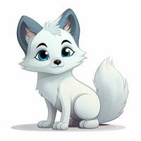 Arctic fox 2d cartoon vector illustration on white backgro photo