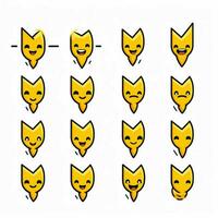 flecha emojis 2d dibujos animados vector ilustración en blanco respaldo foto