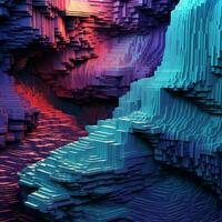 Artificial glitches forming unexpected patterns and shapes photo