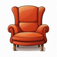 Armchair 2d cartoon vector illustration on white backgroun photo