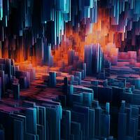 Artificial glitches forming unexpected patterns and shapes photo