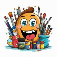 Arts and Crafts Emojis 2d cartoon vector illustration on w photo