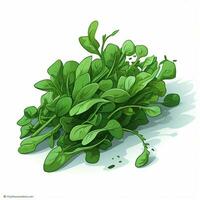 Arugula 2d vector illustration cartoon high quality 4k hdr photo
