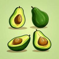 Avocados 2d vector illustration cartoon high quality 4k hd photo