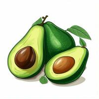 Avocados 2d vector illustration cartoon in white backgroun photo