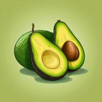 Avocados 2d vector illustration cartoon high quality 4k hd photo