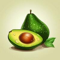 Avocados 2d vector illustration cartoon high quality 4k hd photo
