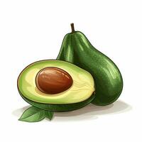 Avocados 2d vector illustration cartoon in white backgroun photo