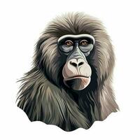 Baboon 2d cartoon vector illustration on white background photo