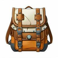 Backpack 2d cartoon illustraton on white background high q photo