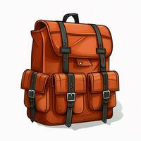 Backpack 2d cartoon vector illustration on white backgroun photo