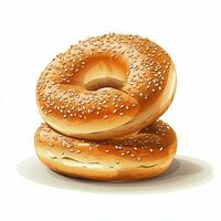 Bagels 2d vector illustration cartoon in white background photo