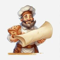 Baking Parchment 2d cartoon illustraton on white backgroun photo