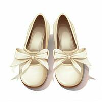 Ballet Shoes 2d cartoon illustraton on white background hi photo