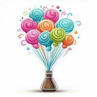 Balloon Whisk 2d cartoon illustraton on white background h photo