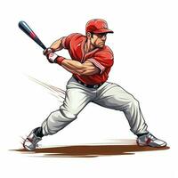 Baseball 2d cartoon vector illustration on white backgroun photo