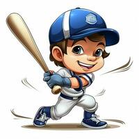 Baseball 2d cartoon vector illustration on white backgroun photo