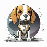 Beagle 2d cartoon vector illustration on white background photo