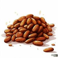Beans 2d vector illustration cartoon in white background h photo