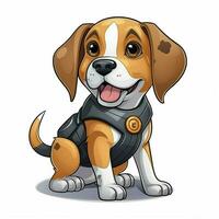 Beagle 2d cartoon vector illustration on white background photo