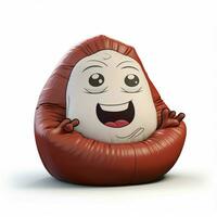 Bean bag 2d cartoon illustraton on white background high q photo