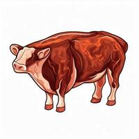 Beef 2d vector illustration cartoon in white background hi photo