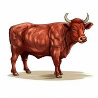 Beef 2d vector illustration cartoon in white background hi photo