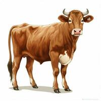 carne de vaca 2d vector ilustración dibujos animados en blanco antecedentes Hola foto