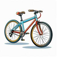 bicicleta 2d dibujos animados vector ilustración en blanco antecedentes foto