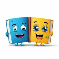libro y papel emojis 2d dibujos animados vector ilustración en wh foto